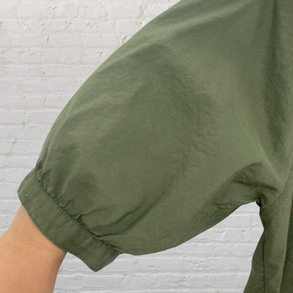 Aerie Crop Top Button-Front Size M Olive Green - Picture 7 of 14